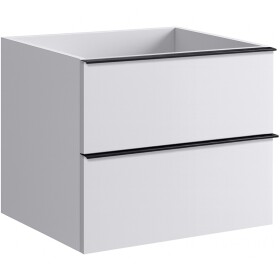 CERANO - Koupelnová skříňka pod umyvadlo s úchytkou Velora - bílá matná, černá úchytka - 69x53x46,5 CER-664990