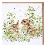 Přání Wrendale Designs Spring Hares, 15x15 cm - Zajíci