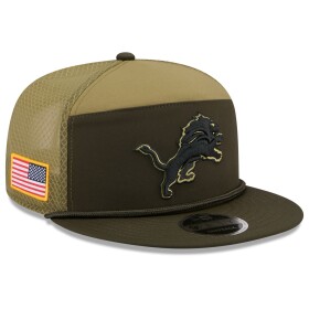 New Era Pánská kšiltovka Detroit Lions NFL 2025 Salute to Service 9FIFTY Split Panel Trucker Snapback