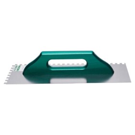 Hladítko nerezové 380 x 130 mm, dřevěná rukjeť, 8 x 8 zubů, STALCO