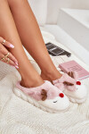 Dámské huňaté pantofle s motivem jelena růžové Wistira 36/37