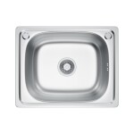 Erga HD, 1-komorový ocelový dřez 500x400x210 mm, dekor satén, ERG-MLS-HD4050S