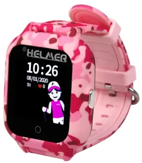 HELMER LK 710 červená / Dětské hodinky s GPS lokátorem / dotykový displej / nano SIM / 4G / IP67 / videohovor (hlmlk710r)