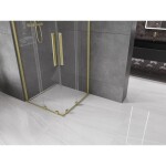 MEXEN/S - Velar Duo čtvercový sprchový kout 90 x 90, transparent, zlatá kartáčovaná 871-090-090-02-55