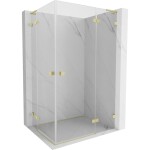 MEXEN/S - Lunar L Duo sprchový kout dveře křídlové pravá 110 x 95, transparent, zlato kartáčovaná 834L-110P-095L-55-00