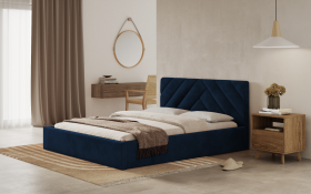 FRONTI Postel PRATO 160x200 modrá s úložným prostorem