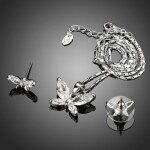 Souprava náhrdelníku a náušnic Swarovski Elements Maria - motýlek, Bílá/čirá 42 cm + 5 cm (prodloužení)