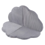 PLUSH NEST PLUSH NEST Plyšová hrací podložka ve tvaru květu 115 × 115 × 5 cm, šedý prémiový manšestr