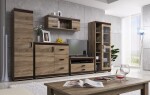 Obývací stěna Bodzio Barva korpusu: Wenge, Lišta: Lancelot, Barva dvířek: Lancelot