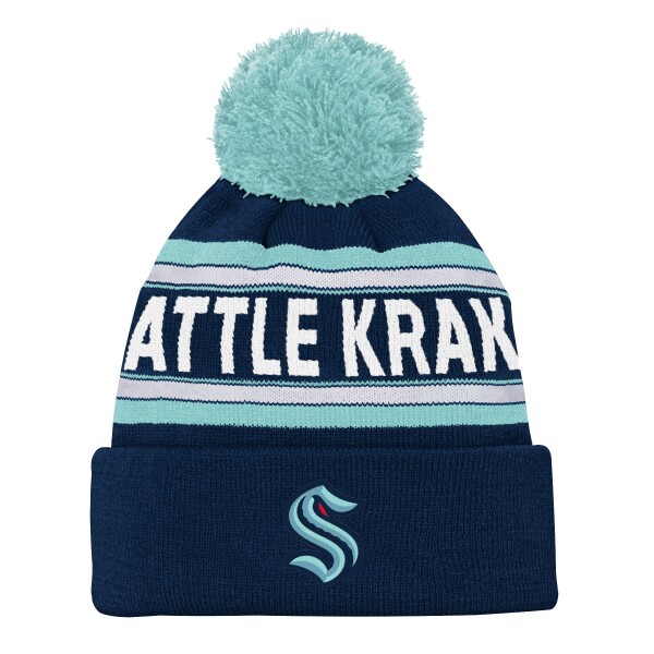 Outerstuff Dětská zimní čepice Seattle Kraken NHL Jacquard Cuffed Knit With Pom