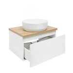 Koupelnová skříňka s krycí deskou SAT B-WAY 59x30x45 cm bílá lesk BWAY60WDOAK BWAY60WDOAK