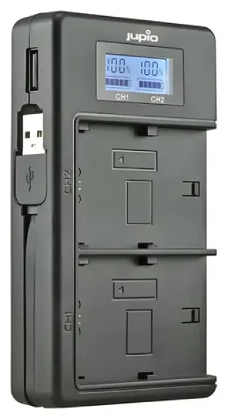Jupio Duo Charger LCD pro Sony / Nabíječka / NP-FM50, NP-F550/F750/F970 / LCD displej (JDC2011)