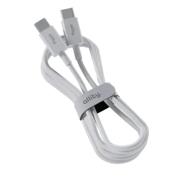 Allity AUC-03 Datový kabel USB-C/USB-C 1m 100W bílá (DATUSBC100WALL01WH)