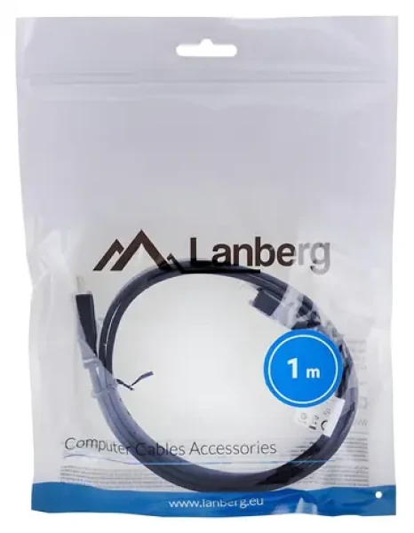 Lanberg CA-HDMI-21CU-0010-BK černá / Kabel HDMI / HDMI 2.0 / 1 m / 4K UHD / 144 Hz / ARC (CA-HDMI-21CU-0010-BK)