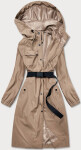 Dlouhý béžový kabát páskem model 17032545 Béžová Ann Gissy