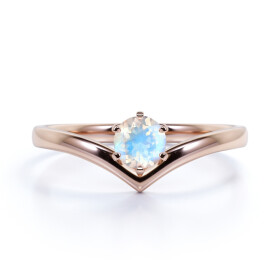 Royal Fashion prsten 14k zlato Vermeil GU-DR14487R-ROSEGOLD-MOONSTONE Velikost: 7 (EU: 54-56)