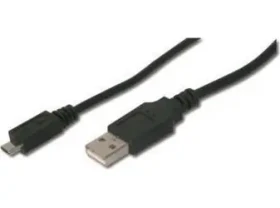 Digitus černá / USB kabel / USB A na Micro USB B / USB 2.0 (480 Mbit/s) / 1 m (AK-300127-010-S)