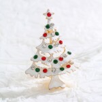 Vánoční brož se zirkony Christmas Tree 1 - vánoční stromeček, Barevná/více barev