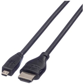 Roline HDMI kabel Zástrčka HDMI-A, Zástrčka HDMI Micro-D 2.00 m černá 11.04.5581 4K UHD, stíněný HDMI kabel