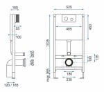 REA - Podomítkový WC systém + tlačítka - F zlatý KPL-90009