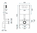 REA - Podomítkový WC systém + tlačítka - F černý KPL-90007
