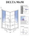CALANI - Sprchový kout DELTA 90*90 CAL-K6521