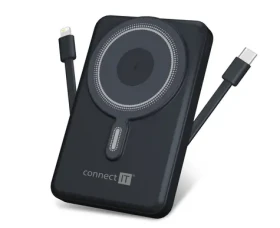 CONNECT IT 10000 mAh šedá / Powerbanka / MagSafe / 1x USB-C / 1x Lightning (CPB-1010-SG)