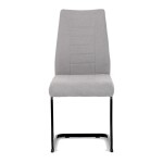 Židle jídelní, světle šedá látka, černé kovové nohy