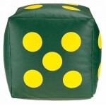 FRONTI Dětský taburet KOSTKA 40 cm - tmavězelená + žlutá