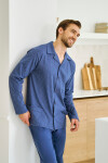 3483 PÁNSKÉ PYŽAMO S DLOUHÝM ZIPEM DEREK M-2XL JEANS L