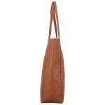 Trendy dámská kožená kabelka na rameno Sascha, koňaková