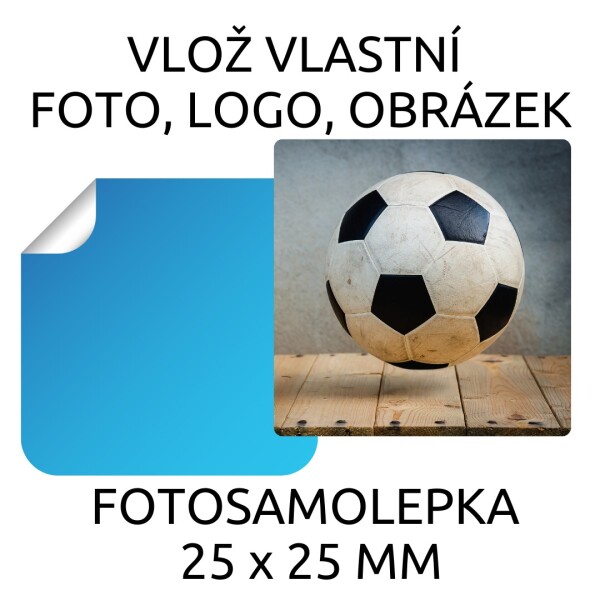 25x25mm FOTOSAMOLEPKA (30ks), jmenovka s vlastní fotografií