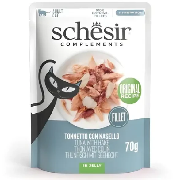 Schesir Adult tuňák s treskou 70 g / Kapsička pro kočky / pro dospělé kočky (SR-2445)
