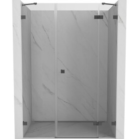 MEXEN/S - Lunar sprchové dveře křídlové pravé 155, transparent, grafit kartáčovaná 834S-155-050-66-00-P