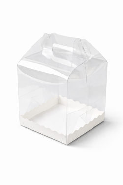 Cake star plastový box na Bento dort s úchytem 19,5x19,5x20cm