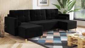 FRONTI Sedací souprava HILMAR černá - DREAM VELVET 202.12