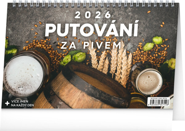 Kalendář 2026 stolní: Putování za pivem, 23,1 x 14,5 cm