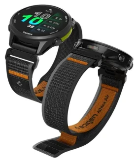 Spigen Athlex Air řemínek pro Garmin QuickFit 22mm černo-oranžová / Řemínek / Nylon / Quick Fit / 155–245 mm (AMP11426)