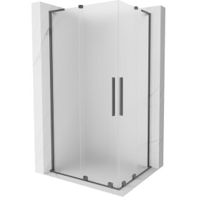 MEXEN/S - Velar L Duo sprchový kout, posuvné dveře 90 x 80, dekor, grafit metal 871-090-080-02-33-95
