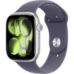 Apple Watch Series 11 GPS+Cellular 42mm Stříbrné hliníkové tělo - Mlžně fialový sportovní řemínek S/M / 130–180 mm (MF8H4MP/A)