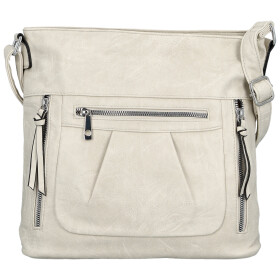 Stylová dámská koženková crossbody kabelka Minja, krémová