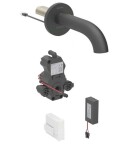 GEBERIT - Piave Elektronická umyvadlová baterie pod omítku, bateriové napájení, easy to clean, matná černá 116.264.14.1
