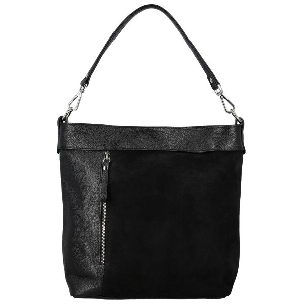 Trendy dámská kožená kabelka na rameno Alyssa, černá