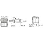 Piher T21TH-M0607253B2020MTA, T21TH-M0607253B2020MTA otočný potenciometr, Stereo, 0.1 W, 25 kΩ, 1 ks