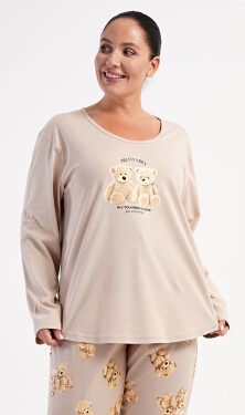 Dámské pyžamo dlouhé nadměr Vienetta Secret Méďové