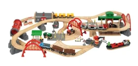 BRIO Vláčkodráha Deluxe se zvuky a světly v plastovém boxu