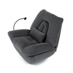 Polohovací křeslo, elektrické zabudované ovládání, šedá, látka, TV-7081 GREY2