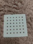 Erga Erga, kovová krytka na sprchovou vaničku 12,5x12,5cm, bílá matná, ERG-V06-SMC-C01-WH