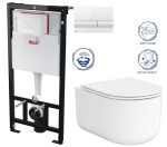 Předstěnový instalační systém s bílým tlačítkem M1710 + WC CERSANIT INTRO PRO OVAL /VÍROVÉ SPLACH/+ SEDÁTKO AM101/1120 M1710 IR1