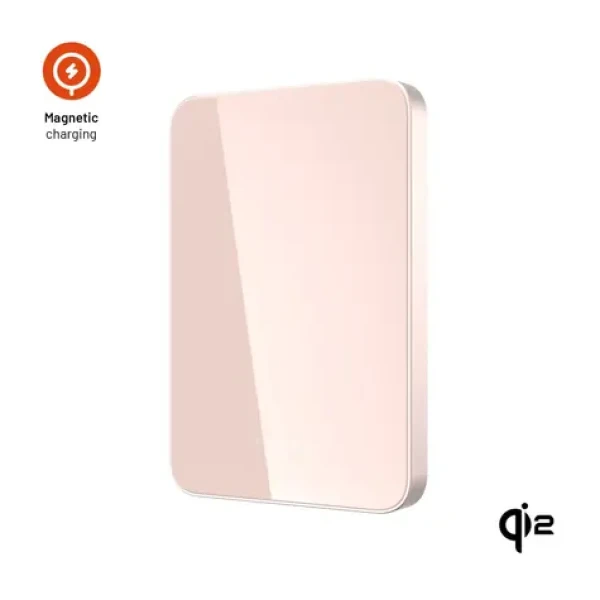 FIXED Powerbanka MagZen 5 Crystal s bezdrátovým nabíjením se standardem Qi2 a podporou MagSafe 5 000 mAh růžová (FIXZENMC-5-PI)
